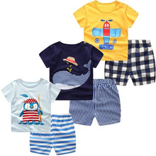 Cargar imagen en el visor de la galería, 3pcs/lot 2020 Baby Boys Girls Clothing Set Summer Short Sleeve Cartoon Cotton Infant Newborn Clothes Suit Outerwear T-shirts
