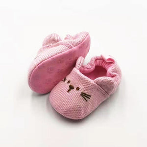 Adorable Infant Slippers Toddler Baby Boy Girl Knit Crib Shoes Cute Cartoon Anti-slip Prewalker Baby Slippers