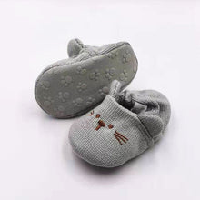 Cargar imagen en el visor de la galería, Adorable Infant Slippers Toddler Baby Boy Girl Knit Crib Shoes Cute Cartoon Anti-slip Prewalker Baby Slippers
