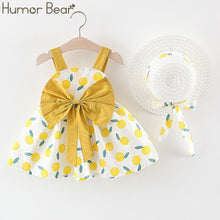 Cargar imagen en el visor de la galería, Humor Bear New Summer Baby Girl Clothes Strap Bow Vest + Floral Shorts + Fashion Hat 3Pcs Set Baby Clothing Suit Girls Clothes
