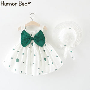 Humor Bear New Summer Baby Girl Clothes Strap Bow Vest + Floral Shorts + Fashion Hat 3Pcs Set Baby Clothing Suit Girls Clothes