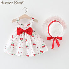 Cargar imagen en el visor de la galería, Humor Bear New Summer Baby Girl Clothes Strap Bow Vest + Floral Shorts + Fashion Hat 3Pcs Set Baby Clothing Suit Girls Clothes
