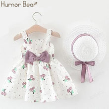 Cargar imagen en el visor de la galería, Humor Bear New Summer Baby Girl Clothes Strap Bow Vest + Floral Shorts + Fashion Hat 3Pcs Set Baby Clothing Suit Girls Clothes
