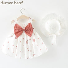 Cargar imagen en el visor de la galería, Humor Bear New Summer Baby Girl Clothes Strap Bow Vest + Floral Shorts + Fashion Hat 3Pcs Set Baby Clothing Suit Girls Clothes
