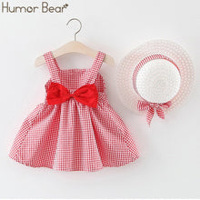 Cargar imagen en el visor de la galería, Humor Bear New Summer Baby Girl Clothes Strap Bow Vest + Floral Shorts + Fashion Hat 3Pcs Set Baby Clothing Suit Girls Clothes
