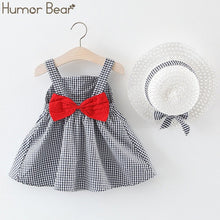 Cargar imagen en el visor de la galería, Humor Bear New Summer Baby Girl Clothes Strap Bow Vest + Floral Shorts + Fashion Hat 3Pcs Set Baby Clothing Suit Girls Clothes
