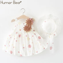 Cargar imagen en el visor de la galería, Humor Bear New Summer Baby Girl Clothes Strap Bow Vest + Floral Shorts + Fashion Hat 3Pcs Set Baby Clothing Suit Girls Clothes
