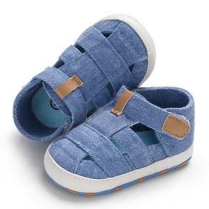 Fashion Baby Sandals Toddler Infant Hollow Soft Crib Sole Canvas Shoes Little Girls Boys Kids Soft Crib Prewalker Sandals Clogs