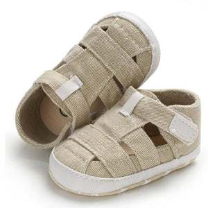 Fashion Baby Sandals Toddler Infant Hollow Soft Crib Sole Canvas Shoes Little Girls Boys Kids Soft Crib Prewalker Sandals Clogs