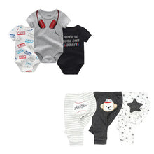 Carregar imagem no visualizador da galeria, Solid Bodysuits+Pants Baby Boy Clothes Clothing Sets 0-12M Baby Boy Girl Clothes Unisex Newborn Baby Cotton Roupa de bebe
