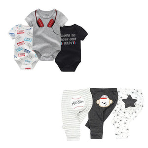 Solid Bodysuits+Pants Baby Boy Clothes Clothing Sets 0-12M Baby Boy Girl Clothes Unisex Newborn Baby Cotton Roupa de bebe