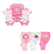 Carregar imagem no visualizador da galeria, Solid Bodysuits+Pants Baby Boy Clothes Clothing Sets 0-12M Baby Boy Girl Clothes Unisex Newborn Baby Cotton Roupa de bebe
