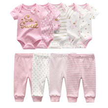 Carregar imagem no visualizador da galeria, Solid Bodysuits+Pants Baby Boy Clothes Clothing Sets 0-12M Baby Boy Girl Clothes Unisex Newborn Baby Cotton Roupa de bebe
