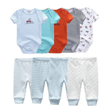 Carregar imagem no visualizador da galeria, Solid Bodysuits+Pants Baby Boy Clothes Clothing Sets 0-12M Baby Boy Girl Clothes Unisex Newborn Baby Cotton Roupa de bebe
