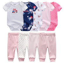 Carregar imagem no visualizador da galeria, Solid Bodysuits+Pants Baby Boy Clothes Clothing Sets 0-12M Baby Boy Girl Clothes Unisex Newborn Baby Cotton Roupa de bebe
