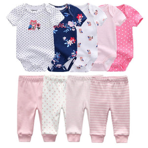 Solid Bodysuits+Pants Baby Boy Clothes Clothing Sets 0-12M Baby Boy Girl Clothes Unisex Newborn Baby Cotton Roupa de bebe