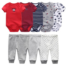 Carregar imagem no visualizador da galeria, Solid Bodysuits+Pants Baby Boy Clothes Clothing Sets 0-12M Baby Boy Girl Clothes Unisex Newborn Baby Cotton Roupa de bebe
