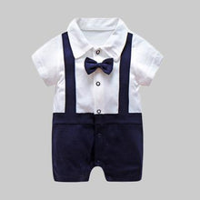 Carregar imagem no visualizador da galeria, New Born Baby Clothing Summer Gentleman Rompers 0-12M Baby Boys Cotton Jumpsuit Baby Body Clothes Newborn Unisex Thin Costumes
