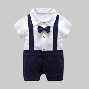 New Born Baby Clothing Summer Gentleman Rompers 0-12M Baby Boys Cotton Jumpsuit Baby Body Clothes Newborn Unisex Thin Costumes