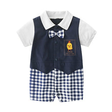 Carregar imagem no visualizador da galeria, New Born Baby Clothing Summer Gentleman Rompers 0-12M Baby Boys Cotton Jumpsuit Baby Body Clothes Newborn Unisex Thin Costumes
