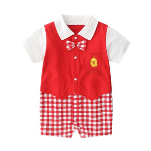 New Born Baby Clothing Summer Gentleman Rompers 0-12M Baby Boys Cotton Jumpsuit Baby Body Clothes Newborn Unisex Thin Costumes