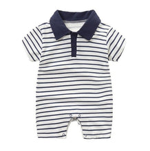 Carregar imagem no visualizador da galeria, New Born Baby Clothing Summer Gentleman Rompers 0-12M Baby Boys Cotton Jumpsuit Baby Body Clothes Newborn Unisex Thin Costumes
