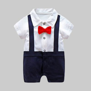 New Born Baby Clothing Summer Gentleman Rompers 0-12M Baby Boys Cotton Jumpsuit Baby Body Clothes Newborn Unisex Thin Costumes