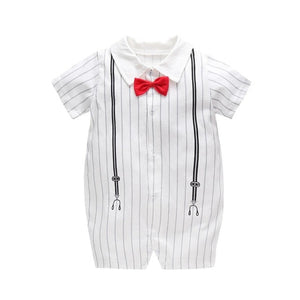 New Born Baby Clothing Summer Gentleman Rompers 0-12M Baby Boys Cotton Jumpsuit Baby Body Clothes Newborn Unisex Thin Costumes