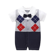 Carregar imagem no visualizador da galeria, New Born Baby Clothing Summer Gentleman Rompers 0-12M Baby Boys Cotton Jumpsuit Baby Body Clothes Newborn Unisex Thin Costumes
