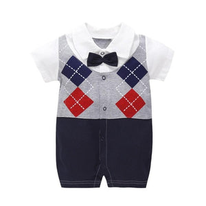 New Born Baby Clothing Summer Gentleman Rompers 0-12M Baby Boys Cotton Jumpsuit Baby Body Clothes Newborn Unisex Thin Costumes