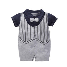 Carregar imagem no visualizador da galeria, New Born Baby Clothing Summer Gentleman Rompers 0-12M Baby Boys Cotton Jumpsuit Baby Body Clothes Newborn Unisex Thin Costumes
