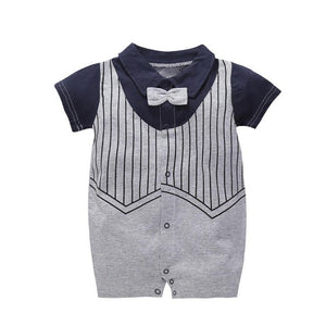 New Born Baby Clothing Summer Gentleman Rompers 0-12M Baby Boys Cotton Jumpsuit Baby Body Clothes Newborn Unisex Thin Costumes