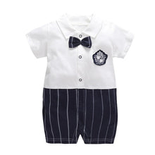 Carregar imagem no visualizador da galeria, New Born Baby Clothing Summer Gentleman Rompers 0-12M Baby Boys Cotton Jumpsuit Baby Body Clothes Newborn Unisex Thin Costumes
