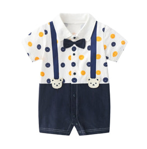 New Born Baby Clothing Summer Gentleman Rompers 0-12M Baby Boys Cotton Jumpsuit Baby Body Clothes Newborn Unisex Thin Costumes