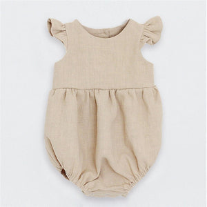 Newborn Baby Girls Rompers Ruffle Linen Cotton Baby Girl Clothes Spring Summer Backcross Jumpsuits Outfits Sunsuit Baby Clothing