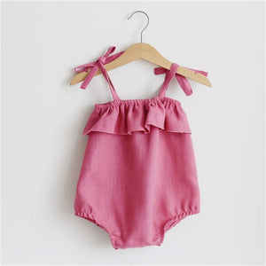 Newborn Baby Girls Rompers Ruffle Linen Cotton Baby Girl Clothes Spring Summer Backcross Jumpsuits Outfits Sunsuit Baby Clothing