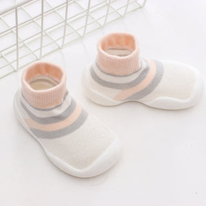 Toddler Baby Knitted Leopard Floor Socks Shoes with Rubber Soles Infant Anti-slip Indoor Socks Newborn Spring Summer Autumn