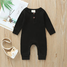 将图片加载到图库查看器，2020 Baby Spring Autumn Clothing Newborn Infant Baby Boy Girl Cotton Romper Knitted Ribbed Jumpsuit Solid Clothes Warm Outfit
