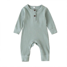 将图片加载到图库查看器，2020 Baby Spring Autumn Clothing Newborn Infant Baby Boy Girl Cotton Romper Knitted Ribbed Jumpsuit Solid Clothes Warm Outfit
