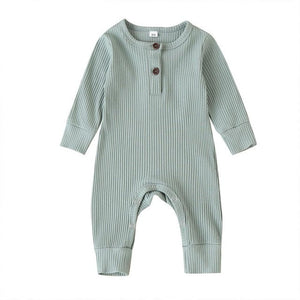 2020 Baby Spring Autumn Clothing Newborn Infant Baby Boy Girl Cotton Romper Knitted Ribbed Jumpsuit Solid Clothes Warm Outfit