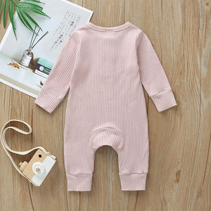 2020 Baby Spring Autumn Clothing Newborn Infant Baby Boy Girl Cotton Romper Knitted Ribbed Jumpsuit Solid Clothes Warm Outfit