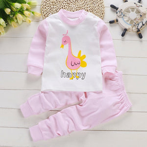 2pcs Autumn Winter Baby Girls Boys Clothes Cartoon Long-Sleeve T-Shirt + Pant Suit Girls Clothing Set Children Clothing