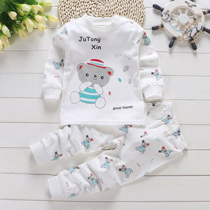 2pcs Autumn Winter Baby Girls Boys Clothes Cartoon Long-Sleeve T-Shirt + Pant Suit Girls Clothing Set Children Clothing