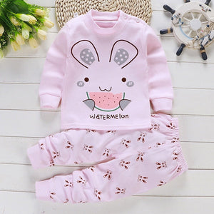 2pcs Autumn Winter Baby Girls Boys Clothes Cartoon Long-Sleeve T-Shirt + Pant Suit Girls Clothing Set Children Clothing