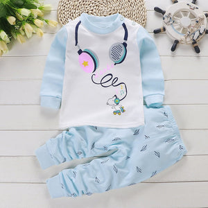 2pcs Autumn Winter Baby Girls Boys Clothes Cartoon Long-Sleeve T-Shirt + Pant Suit Girls Clothing Set Children Clothing