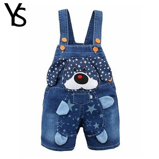 1 2 3T Baby Clothing Boys Girls Jeans Overalls Shorts Toddler Infant Denim Rompers Cute Cartoon Bebe Pants Summer Bib Clothes