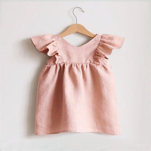 Linen Baby Dresses Summer Girls Clothes Princess Dress 1st Birthday Party Dress For Girl Cute Infant toddler Girls Clothing