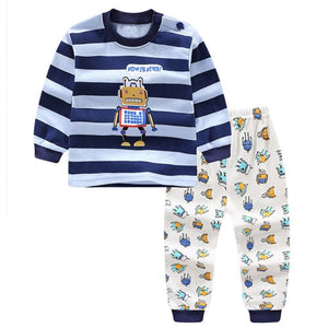 Autumn Winter 2020 Baby Boy Girls Clothes Cotton Girl Clothing Sets Cartoon Long-sleeved T-shirt+Pants Infant Clothes 2pcs Suit