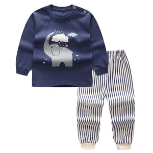 Autumn Winter 2020 Baby Boy Girls Clothes Cotton Girl Clothing Sets Cartoon Long-sleeved T-shirt+Pants Infant Clothes 2pcs Suit