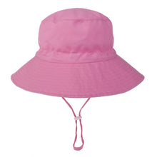 Cargar imagen en el visor de la galería, Summer Baby Hat for Girls Boys Kids Bucket Hat Spring Autumn Travel Beach Hat Baby Cap Sun Hats with Windproof Rope 16 Colors
